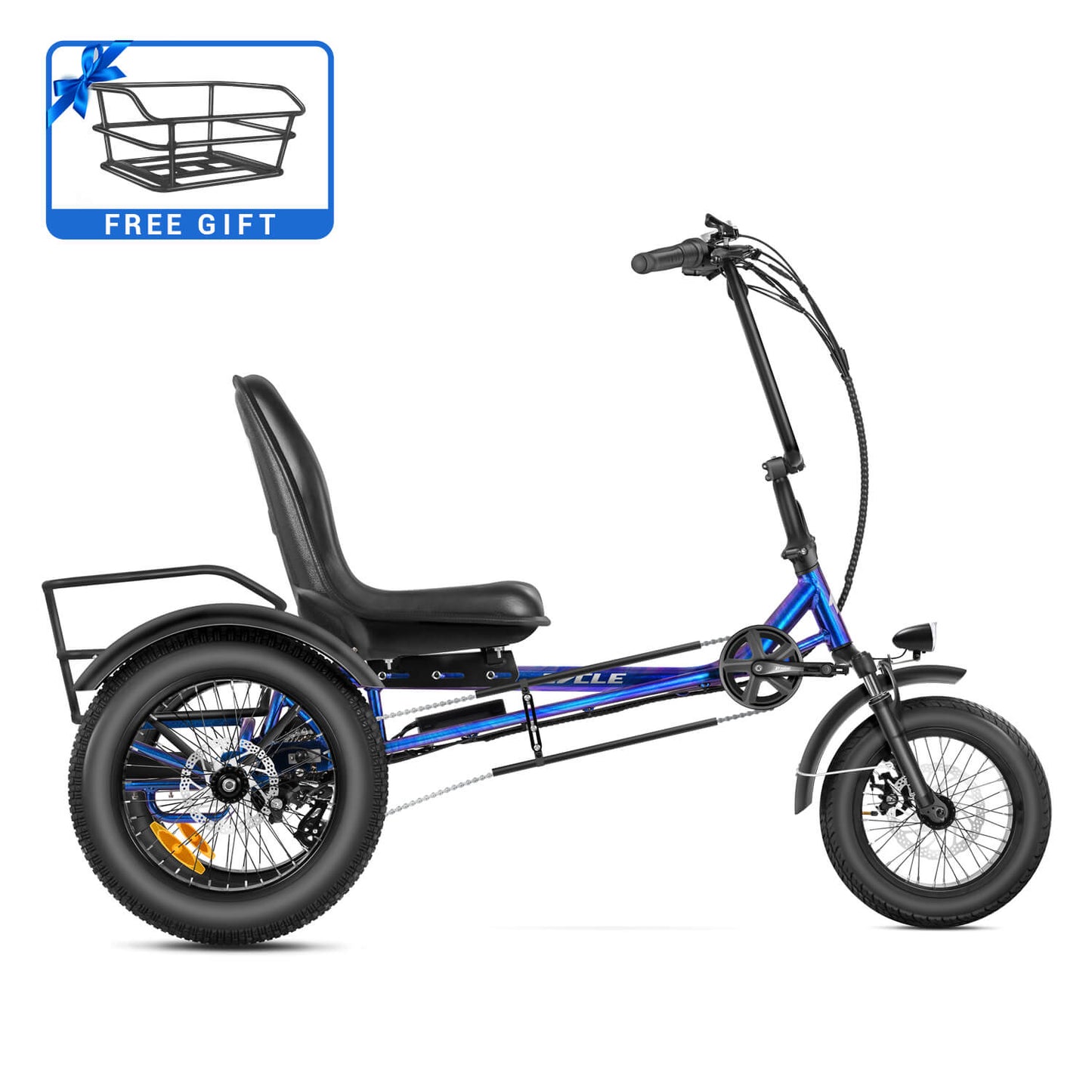 Zycle Z-500 Semi-Recumbent Electric Trike - Fat Tire